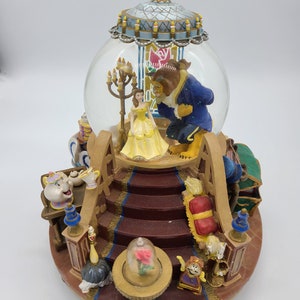 Vintage 1991 Disney's Beauty and the Beast Snowglobe and Musicbox.