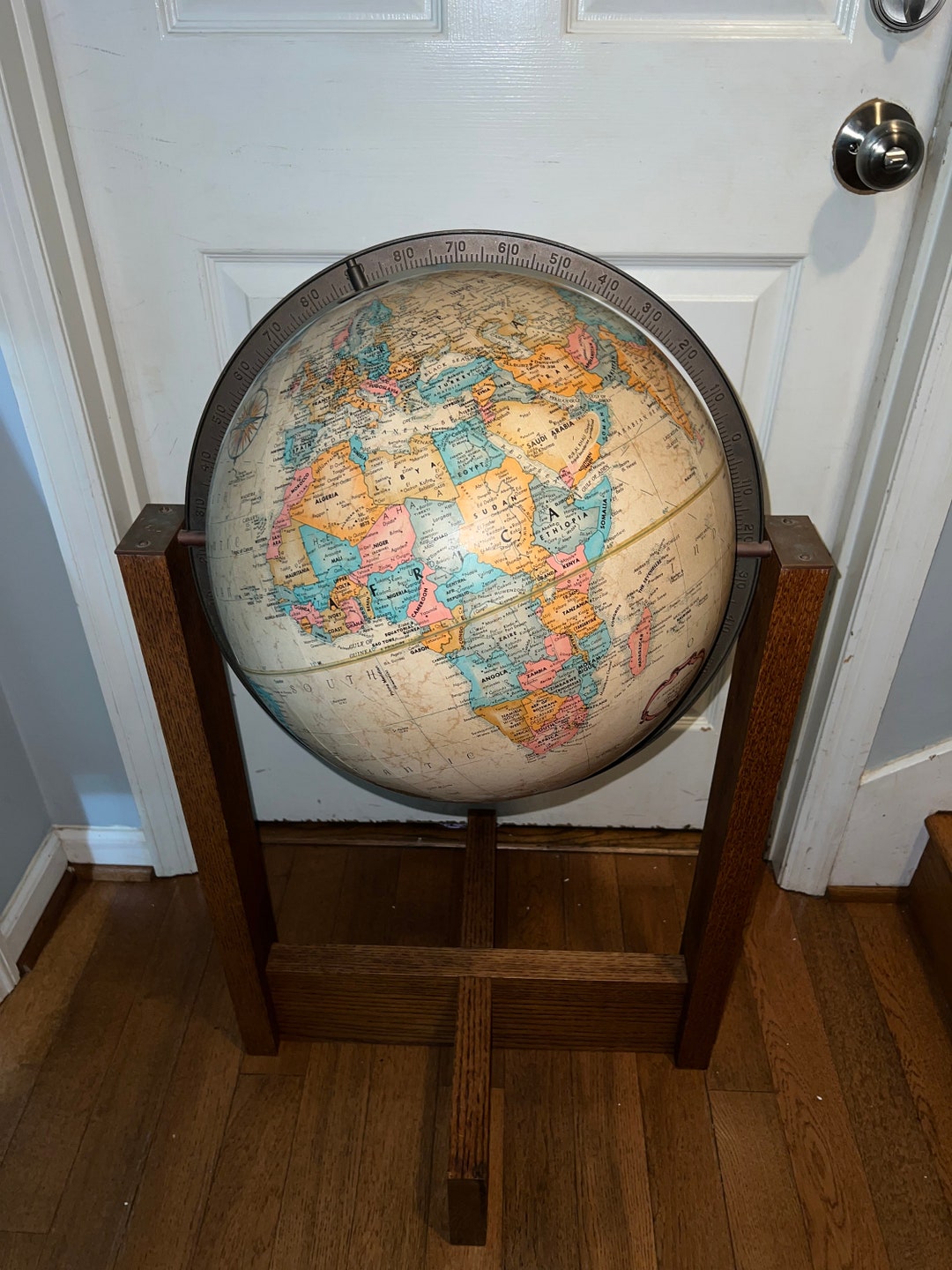 Vintage Replogle 16 Inch World Globe on Wood Stand - Made in USA - Etsy