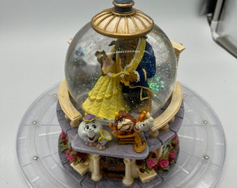 1991 年製ヴィンテージ ディズニーの美女と野獣のスノーグローブと