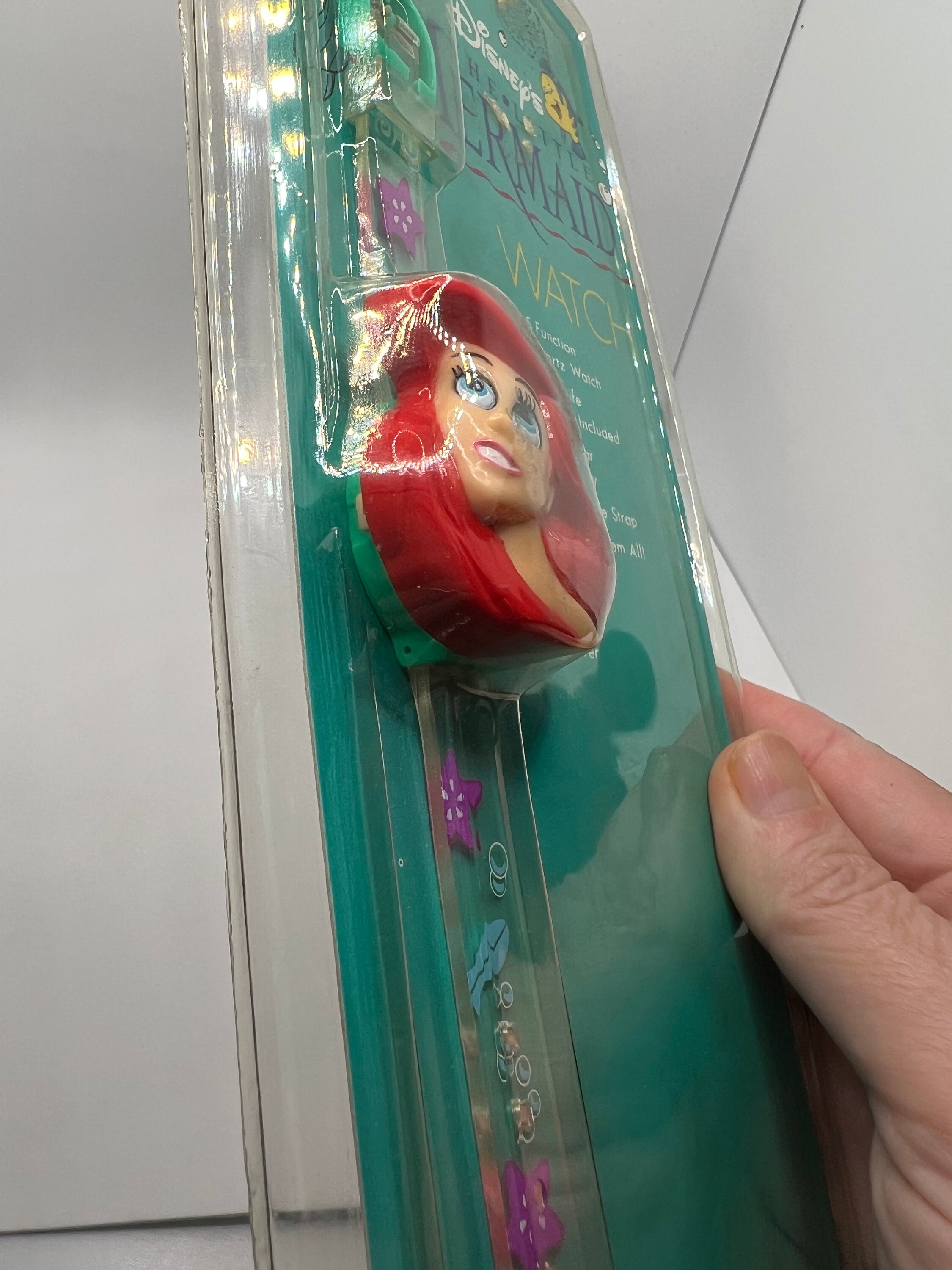 Vintage 1993 Disney Little Mermaid Ariel Head Watch (mint in 