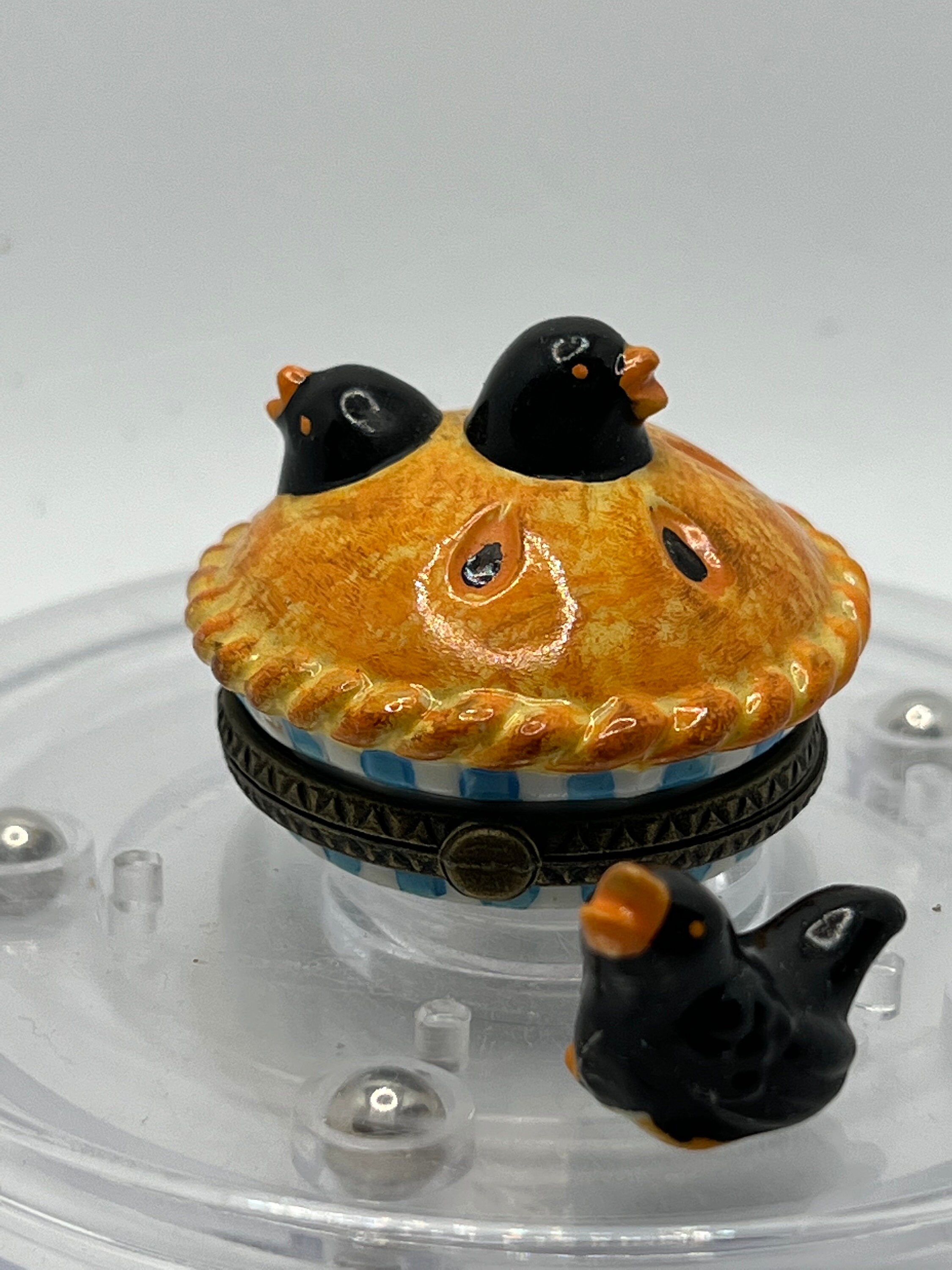 Vintage Porcelain Hinged Box Crows in a Pie Trinket Box. Etsy