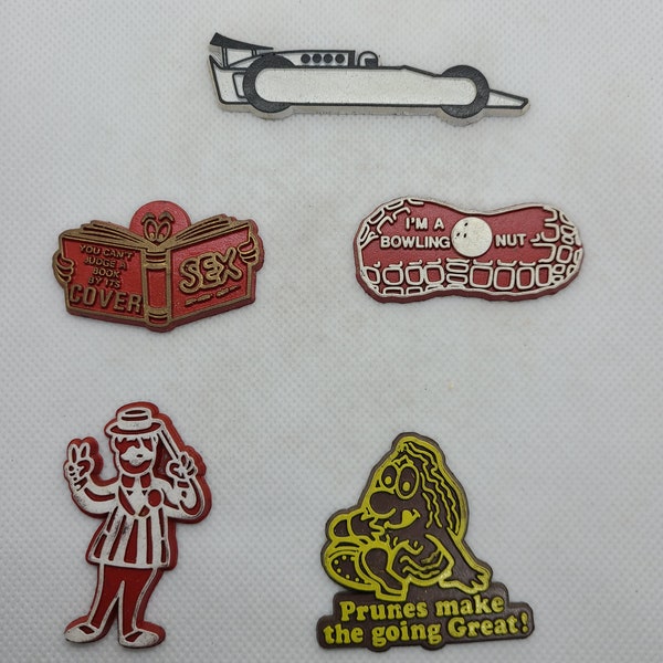 Vintage 1970s Rubber Novelty Refrigerator Magnets.  Sold Separately!