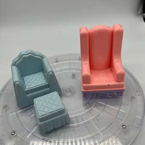 1990s Playskool Dollhouse Chair and Ottoman