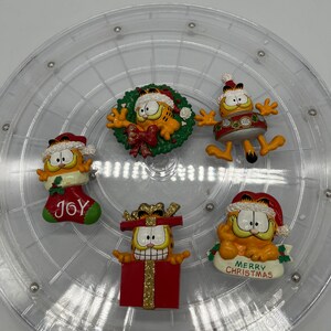 Vintage Garfield 3-D Christmas Refrigerator Magnets.  Sold Separately!