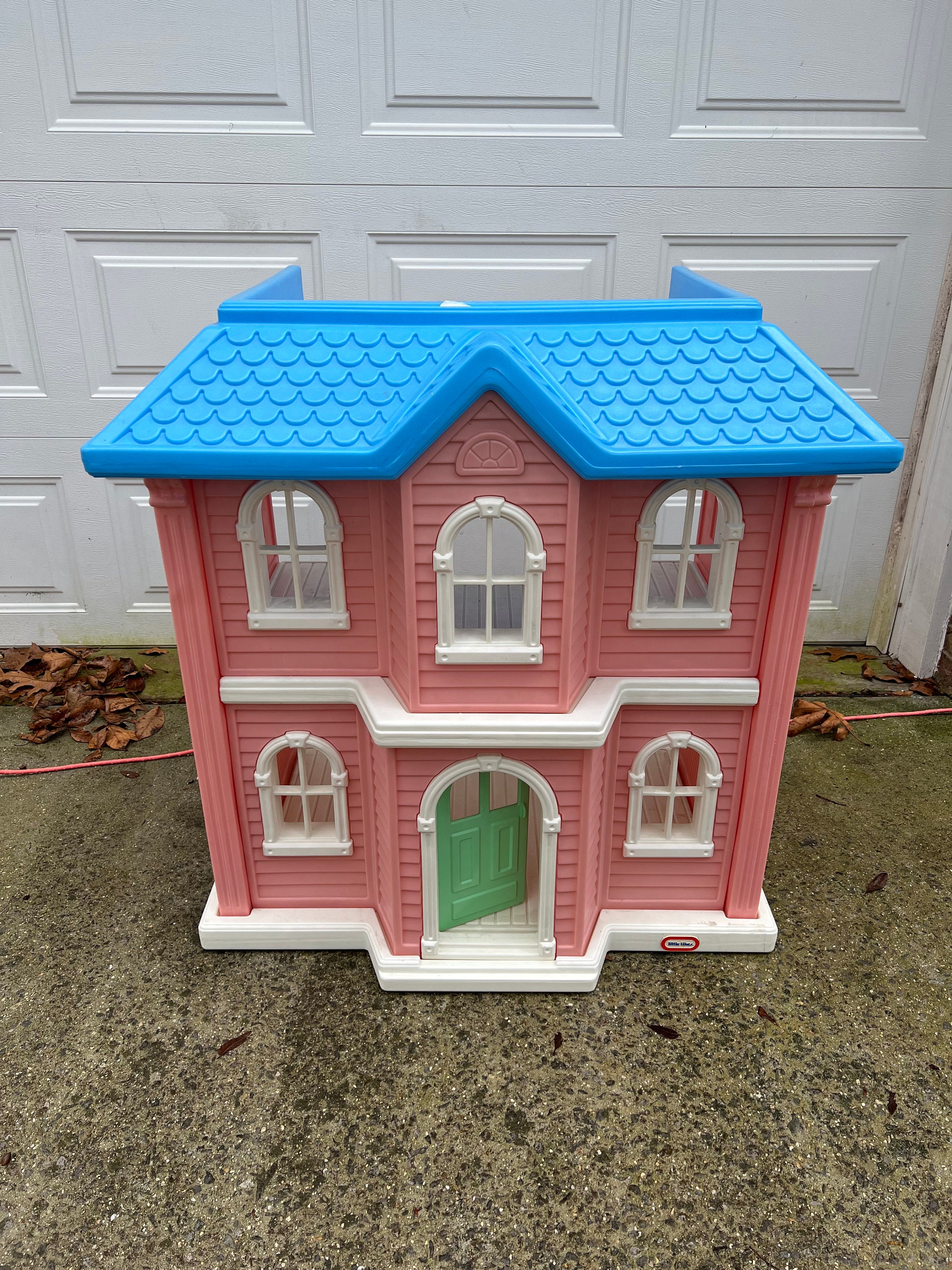 Little Tikes My Size Dollhouse Mansion Pink Blue Vtg Doll House 90s  39”X36”X24”