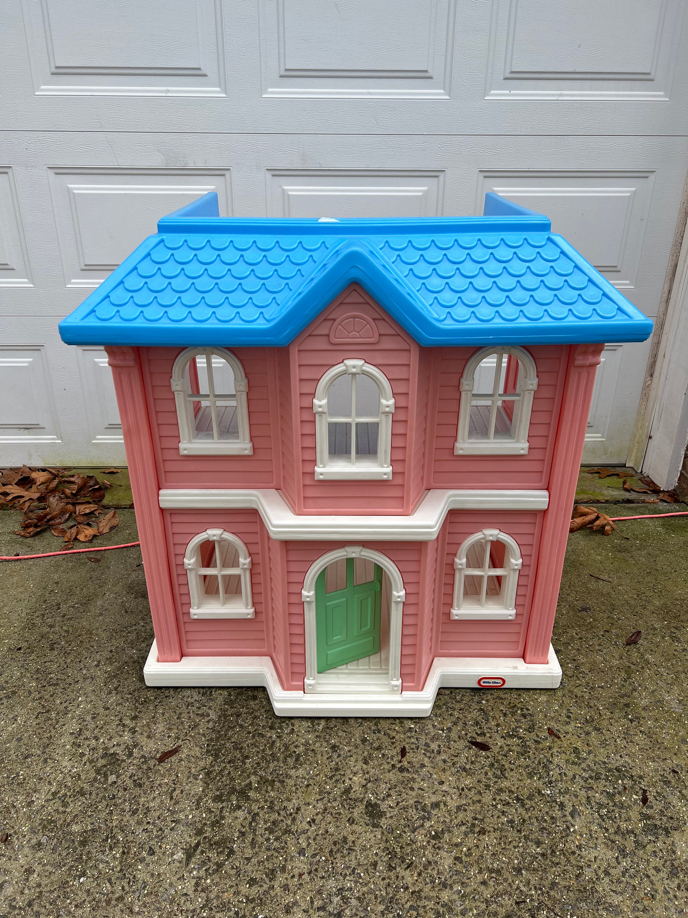 Little Tikes My Size Dollhouse Mansion Pink Blue Vtg Doll House 90s  39”X36”X24”