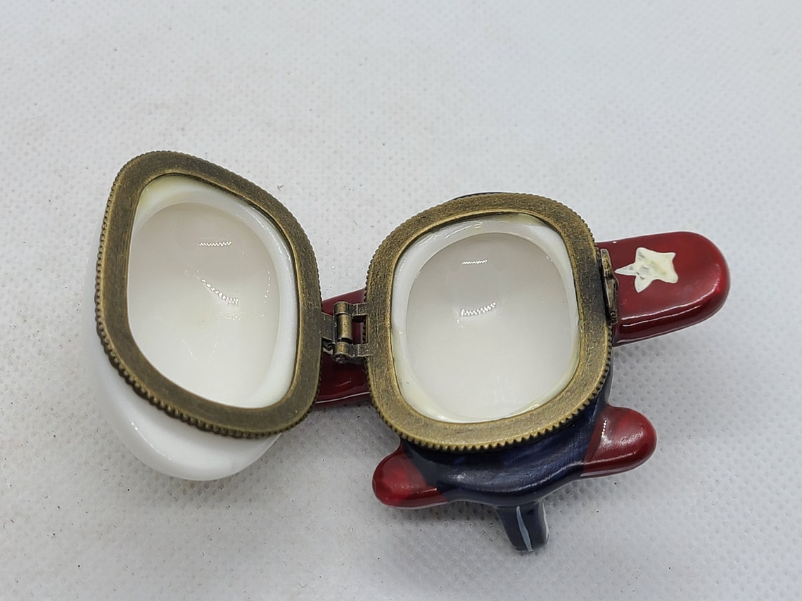 Vintage Porcelain Hinged Box Airplane With Pilot Trinket. Etsy