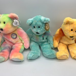 Ty Beanie Buddies Birthday Bear, Ariel and Sunny Bears. Sold Separately!