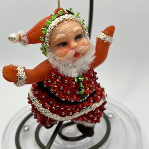Schöne Perlen und Pailletten Weihnachtsmann Ornament