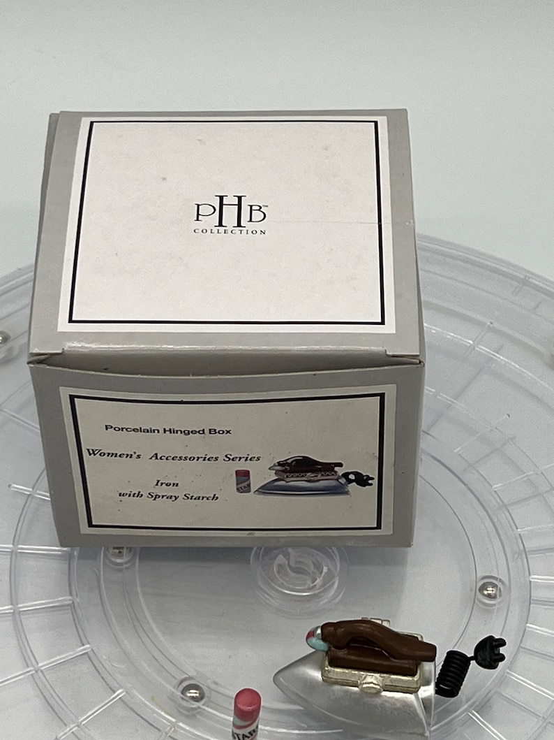 Vintage PHB Porcelain Hinged Box Iron With Starch Trinket. Has Etsy