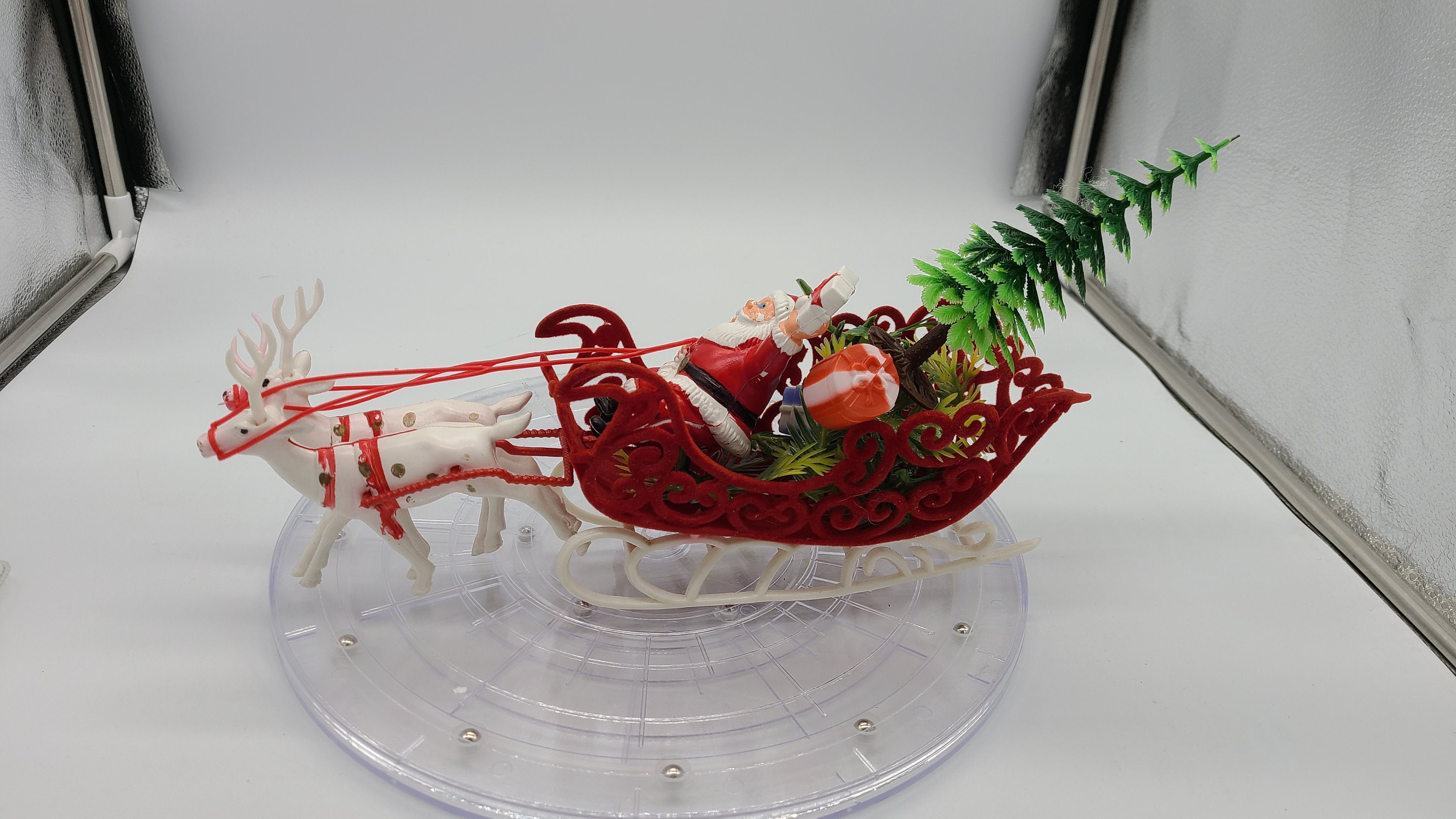 Bokep Terupdatevintage Blow Mold Santa Sleigh And Reindeer - 9r8va2g