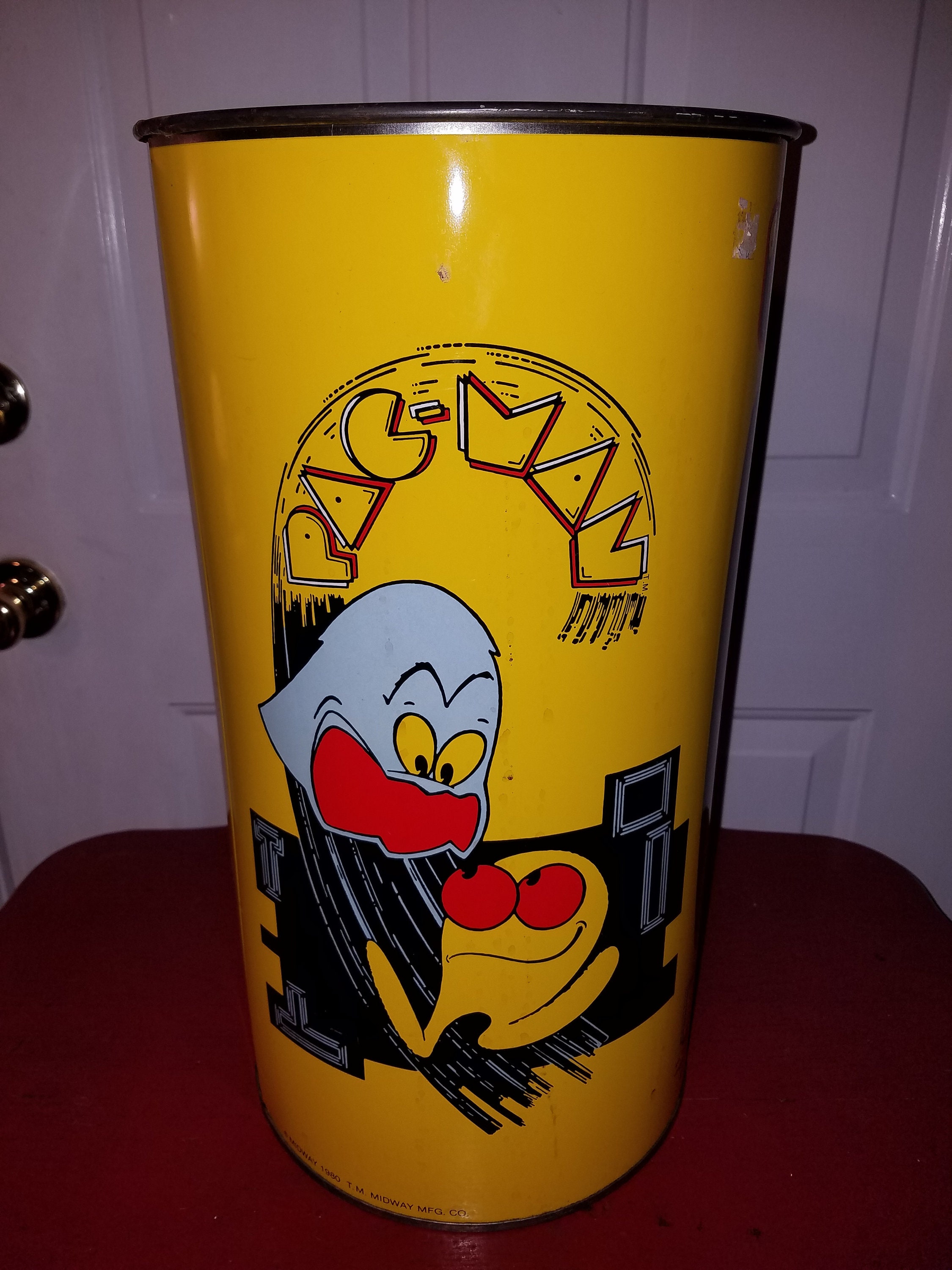 ミスターピーナッツ ゴミ箱 ビンテージ Trash Can レトロ P I5Eb Vintage 1980 Midway Metal Pac Man Trash Can. 80s Kid. Pacman the