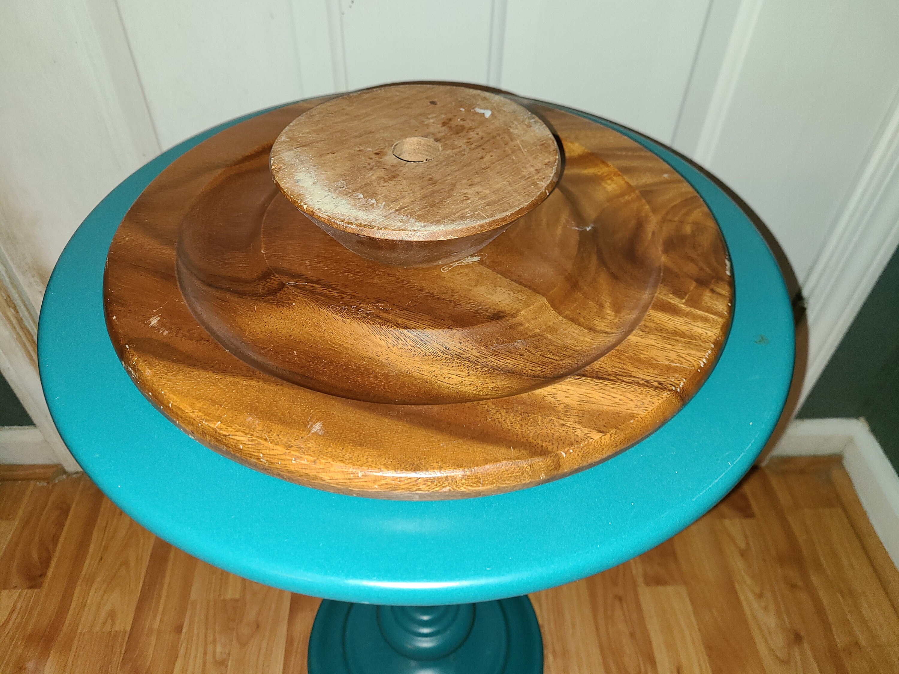 Vintage Wood Lazy Susan Cake Stand. Etsy 日本