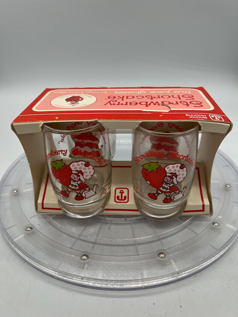 Vintage 1980s Strawberry Shortcake Fruit Juice Glasses Set of Etsy