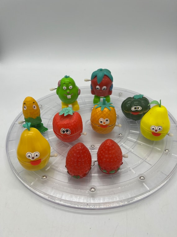 Vintage Anthropomorphic Fruit and Vegetable Wind-up Toys. Sold
