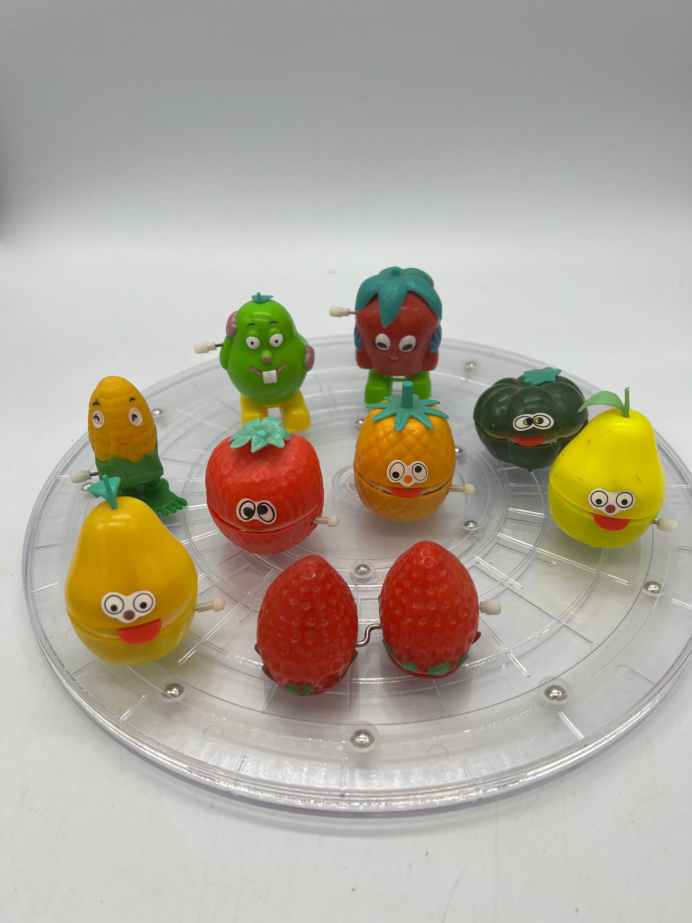 Vintage Anthropomorphic Fruit and Vegetable Wind-up Toys. Sold