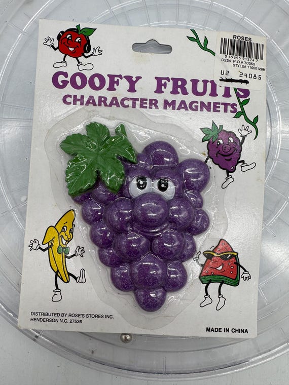 Anthropomorphic Adorable Goofy Fruit Refrigerator Magnet Mint in