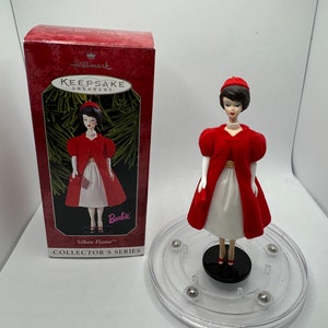 Barbie 1998 Silken Flame Hallmark Keepsake Ornaments with Original Box.