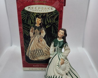 Vintage 1999 Katie Scarlett O'Hara Hamilton Kennedy Hallmark-minnesmärke Borta med vinden julgransprydnad.
