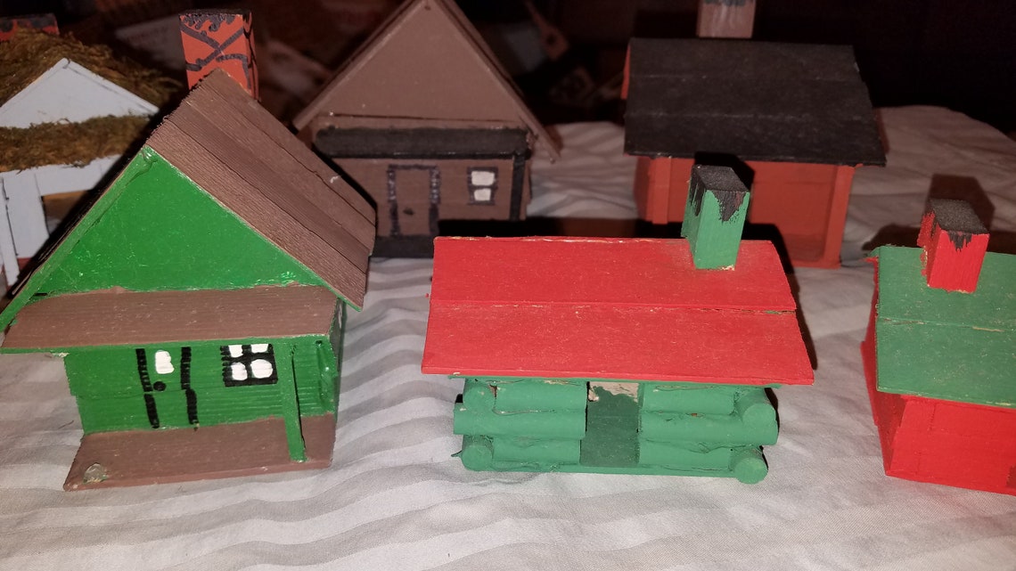 Vintage Model Train Houses Handmade and Handpainted. Vintage Etsy