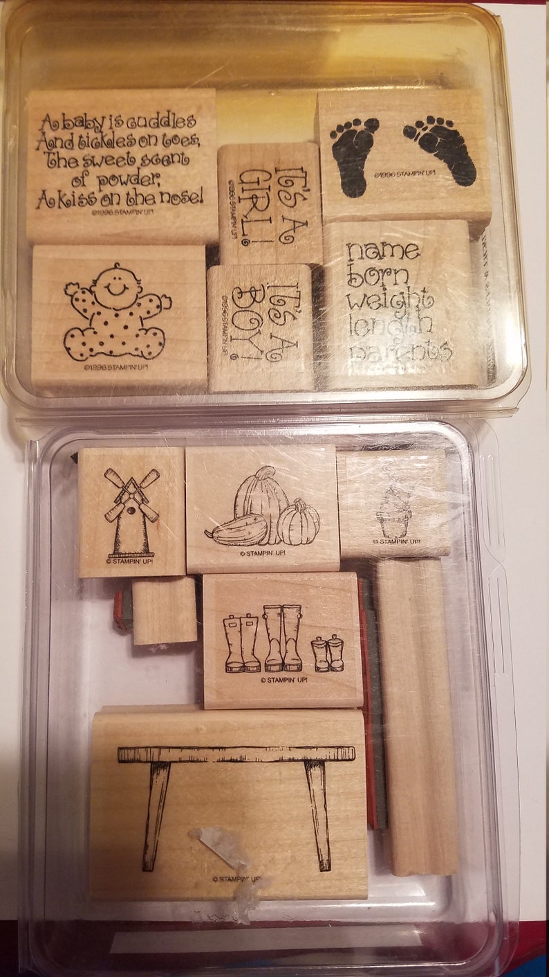 Vintage Stampin up Wooden and Rubber Stamps. Scrapbooking Etsy