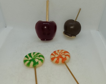Vintage roter Candy Apple, Karamell Apfel und Suckers Kühlschrankmagnet. Separat erhältlich!