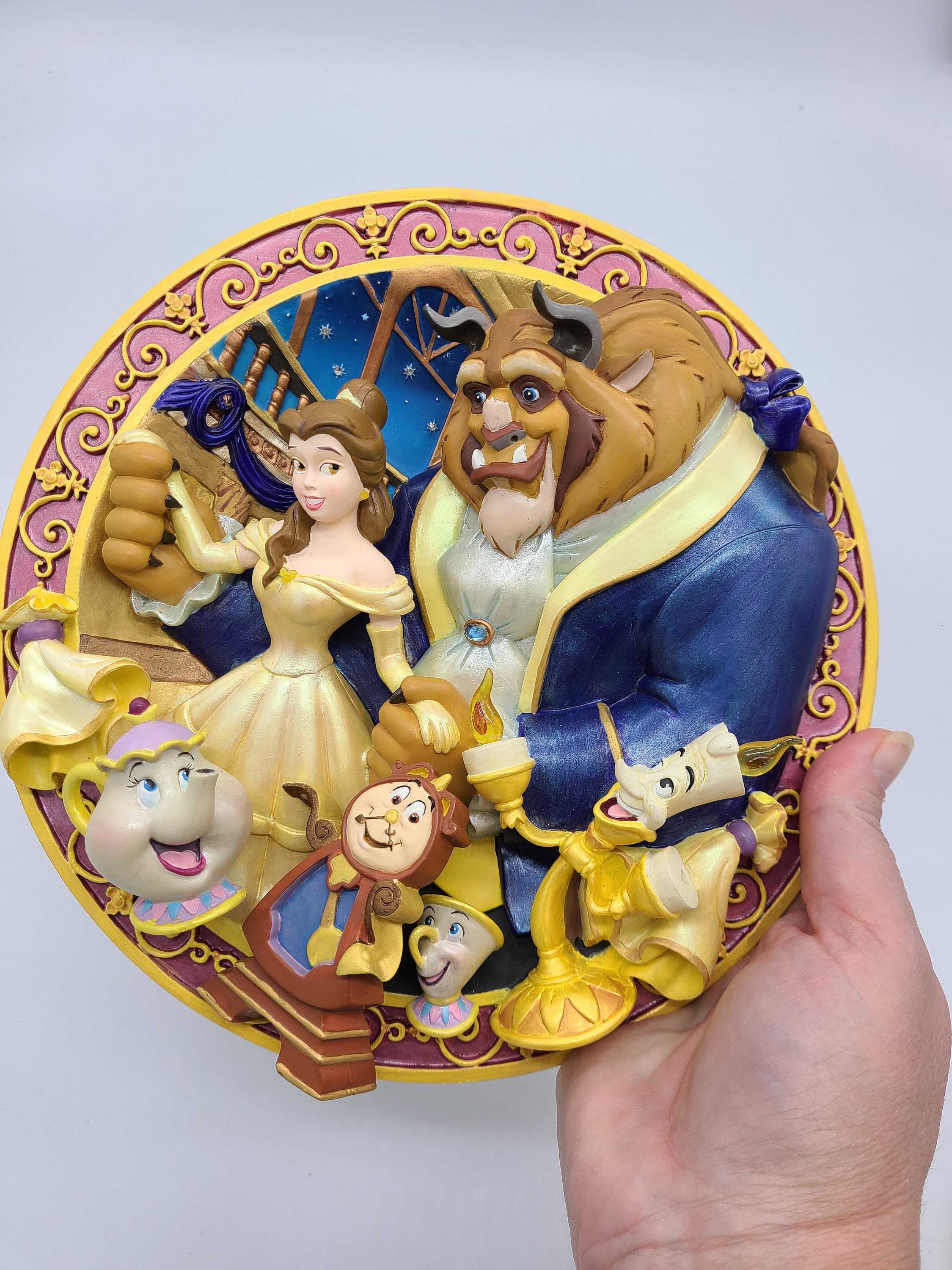 Disney 美女と野獣 3D 絵皿 レリーフプレート C99553186 - 置物