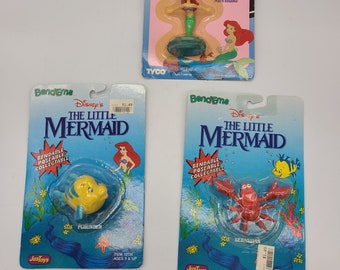 Vintage 1990s Disney's The Little Mermaid Action Figures Mint in Pack.