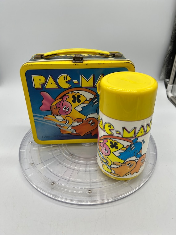 Vintage 1980 PAC-MAN Metal Old School Lunchbox wit