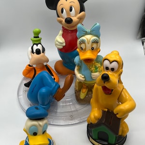 Vintage Disney Mickey Mouse, Pluto, Goofy, Daisy and Donald Piggy Banks! Sold Separately!