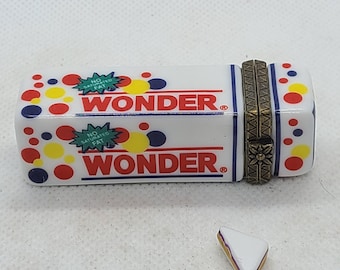 1999 Wonder Bread Porcelain Hinged Box with Sandwich Trinket.