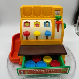 Vintage 1974 Fisher-Price Cash Register with Coins!