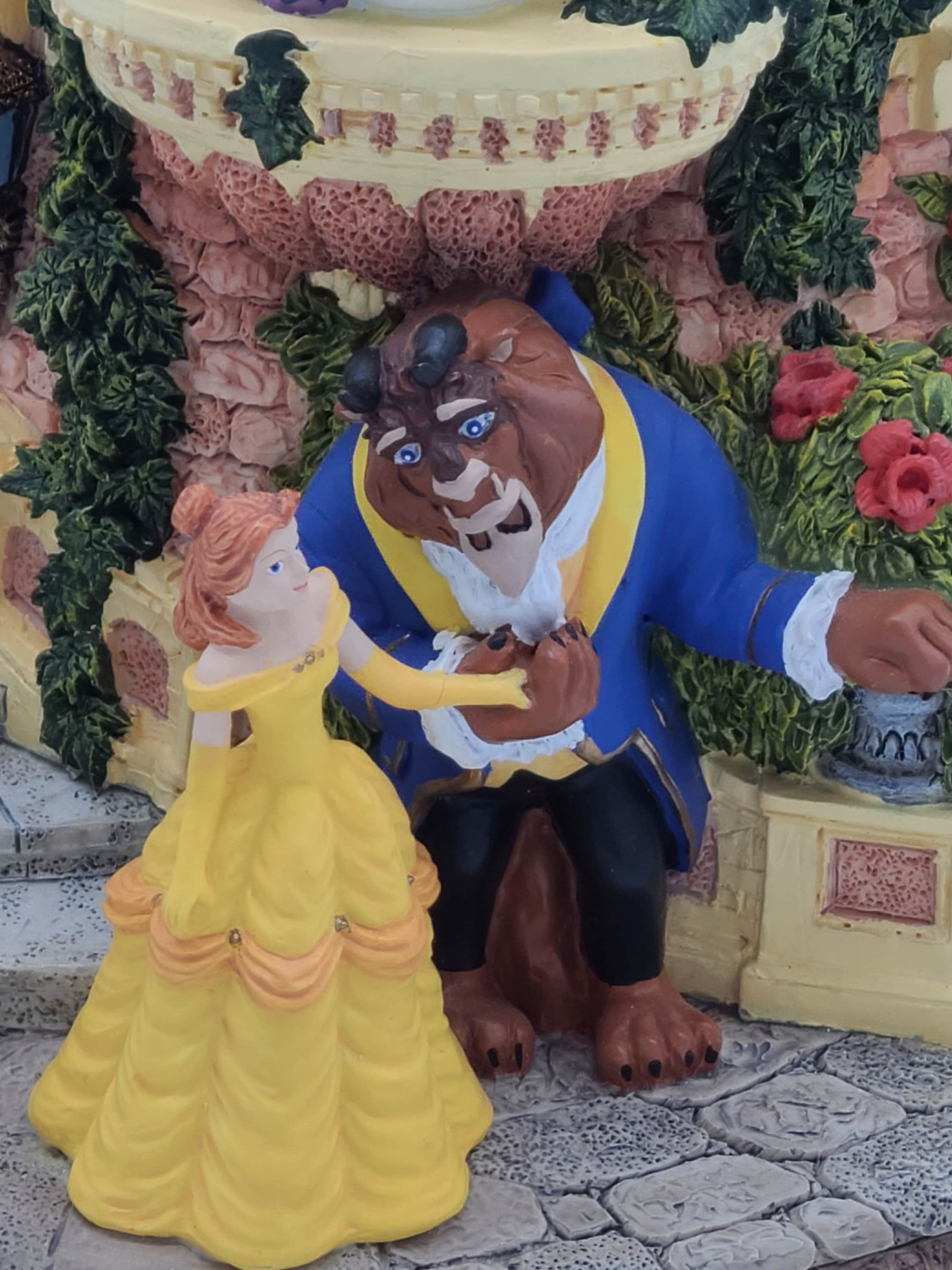 Disney ディズニー　美女と野獣　オルゴール　スノードーム　1991年製 Disney - 希少 廃盤品☆ディズニー 美女と野獣 ライトアップ
