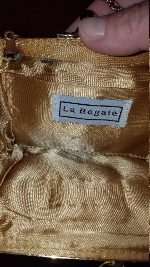 Vintage La Regale Handbag Purse Beaded Clutch Evening Bag Black, Gold,  Silver