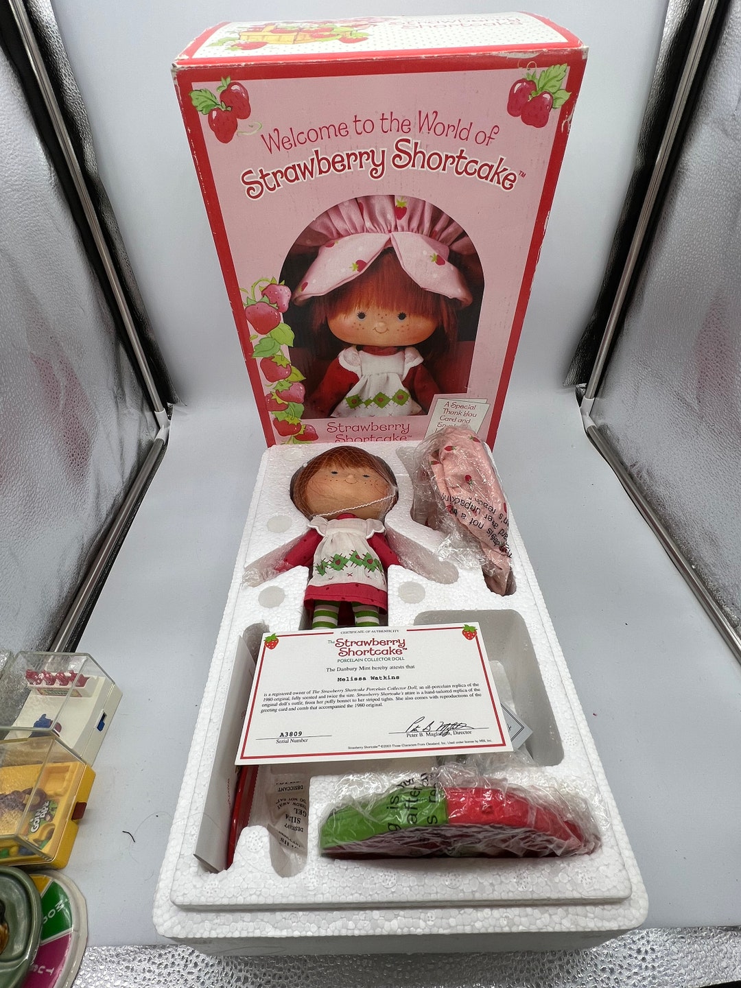 Rare Strawberry Shortcake Danbury Mint Porcelain Doll With Strawberry Stand and Original Box Etsy UK