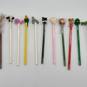 Vintage Flocked Animal School Pencils. Sold Separately!