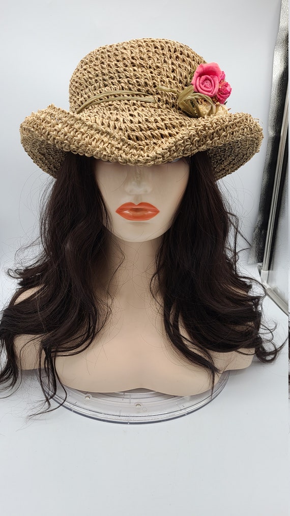 Cappello di paglia vintage con fiori secchi. Cappello in | Etsy Italia