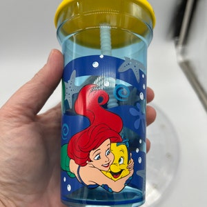 Rare Disney’s The Little Mermaid Cup with Lid and Straw! New old stock!