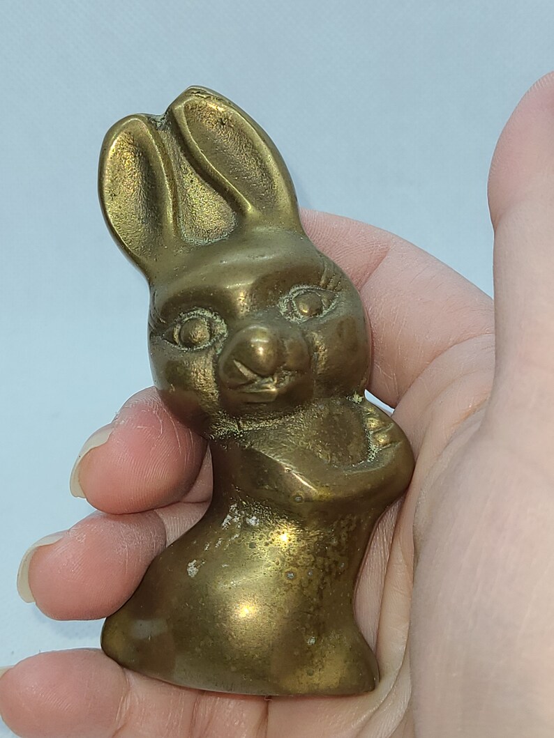 Vintage Brass Bunny Figurines. Brass Rabbit. Brass Bunny Etsy