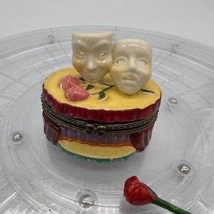 Fantom of the Opera PHB Porcelain Hinged Box with Rose Trinket.