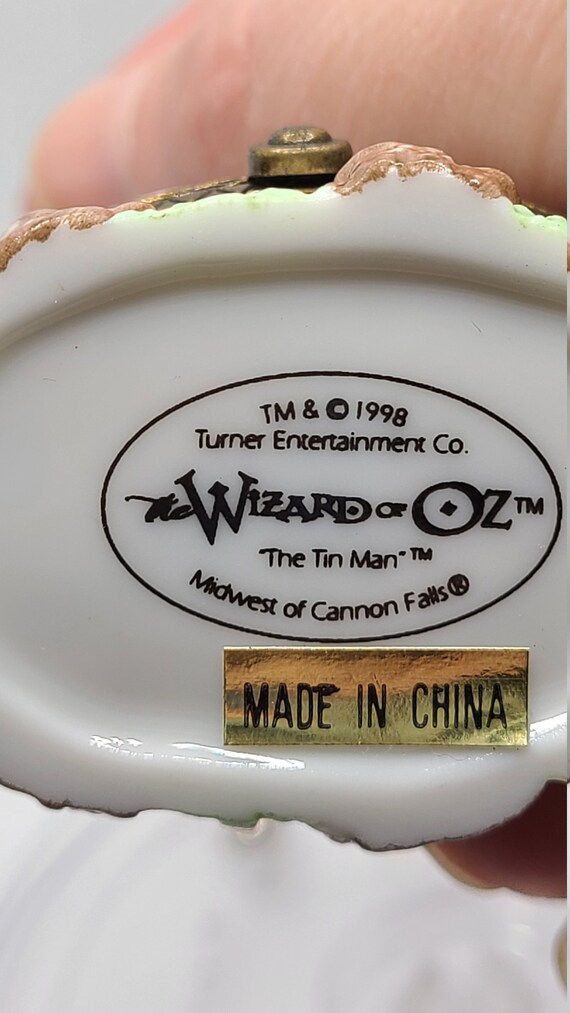 The Wizard of Oz Tin Man Porcelain Hinged Box With Heart Clock