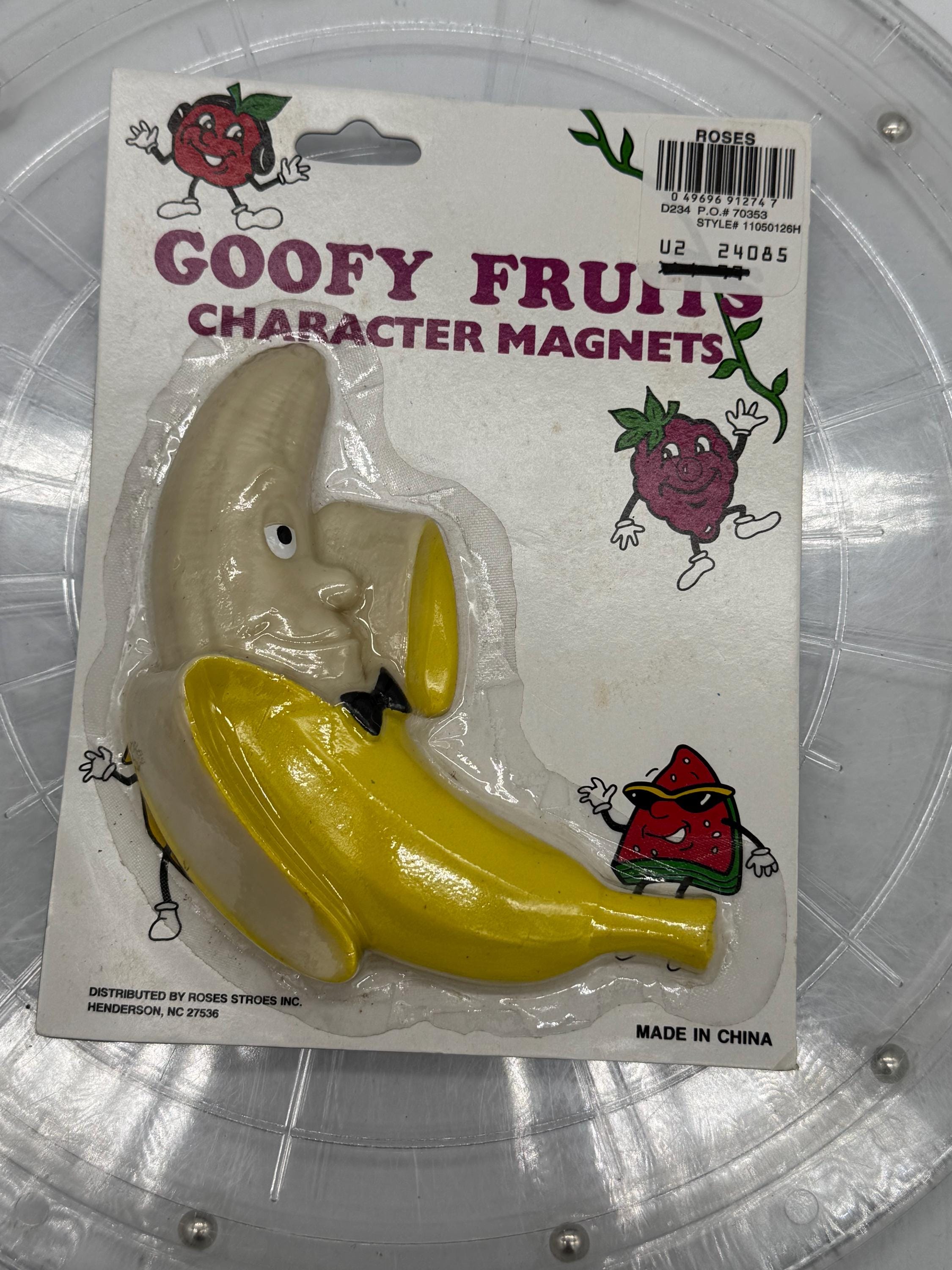 Anthropomorphic Adorable Banana Goofy Fruit Refrigerator Magnet