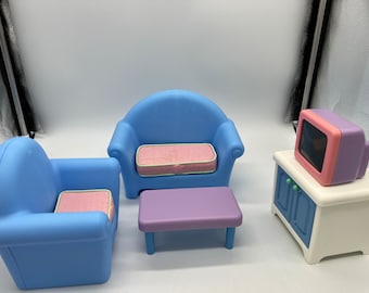 1990s Little Tikes Barbie Size Couch With Cushion Chair With Cushion Coffee Table TV and Side Table. Sold Separately Etsy