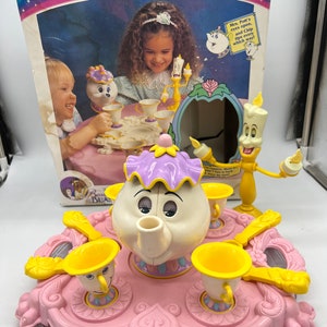 Beauty and the sales beast tea set plastic