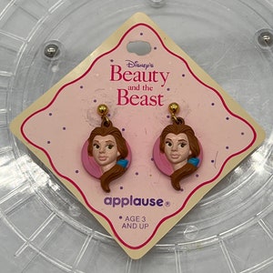 Vintage Disney’s Applause Beauty and the Beast Belle Dangling Earrings.