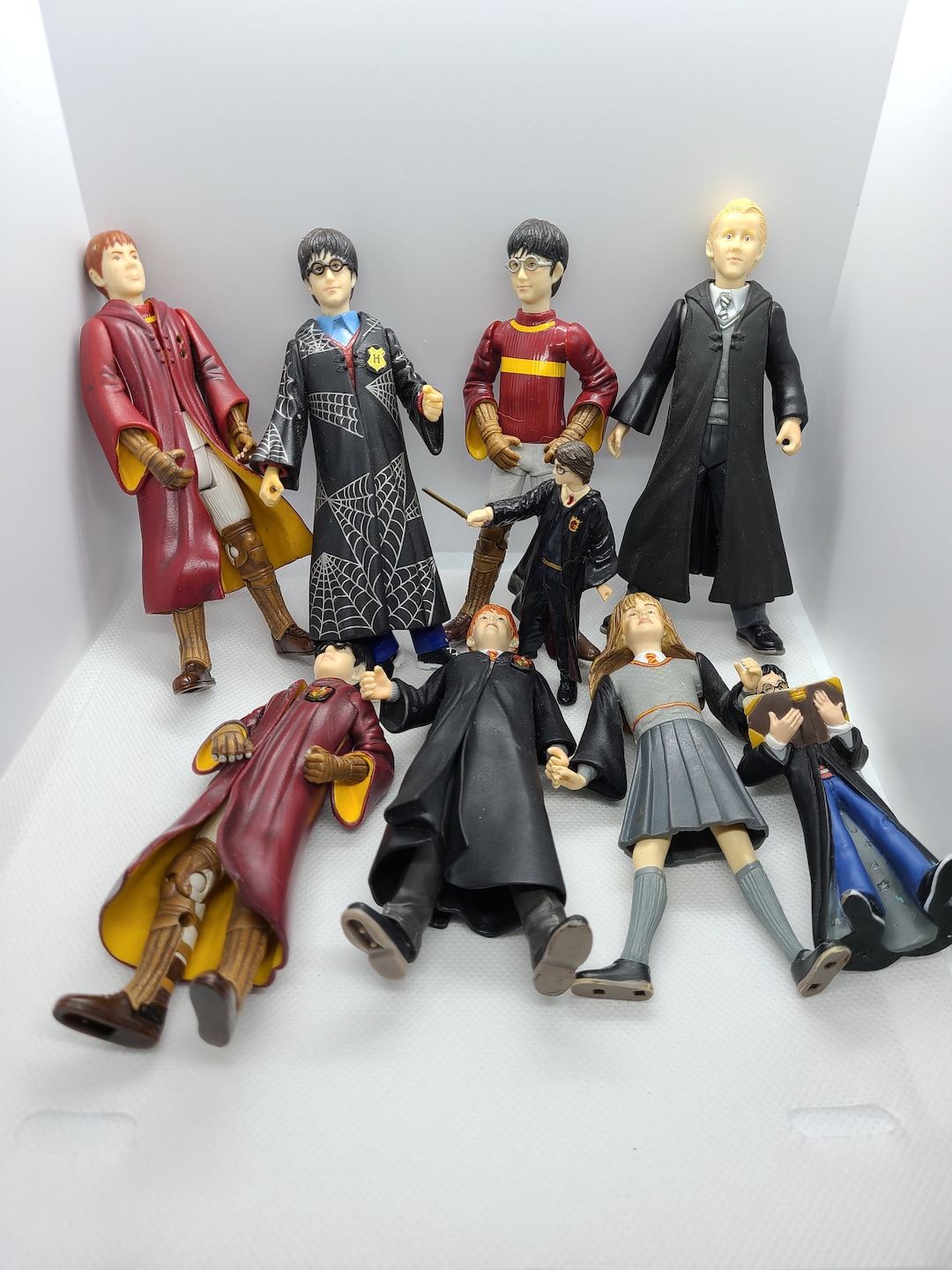 PLAYMOBIL HARRY POTTER CUSTOMIZED FIGURES W/ RON, HERMIONE AND HEDWIG,  ANIMALS