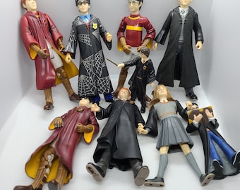Vintage Harry Potter Action Figures: Ron, Hermione, Malfoy