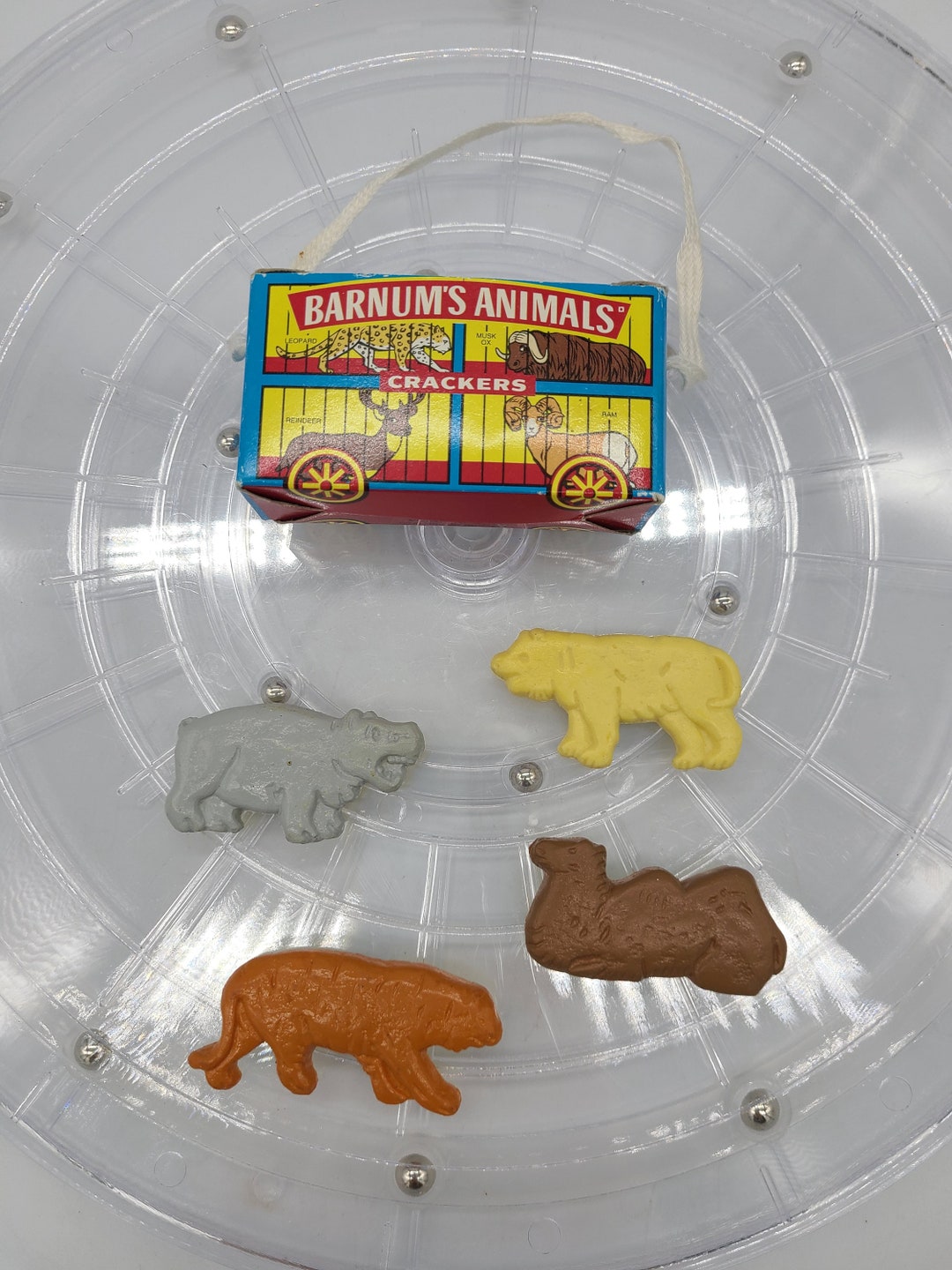 Vintage Rare Barnum Animal Crackers Still in Cage Box Animal