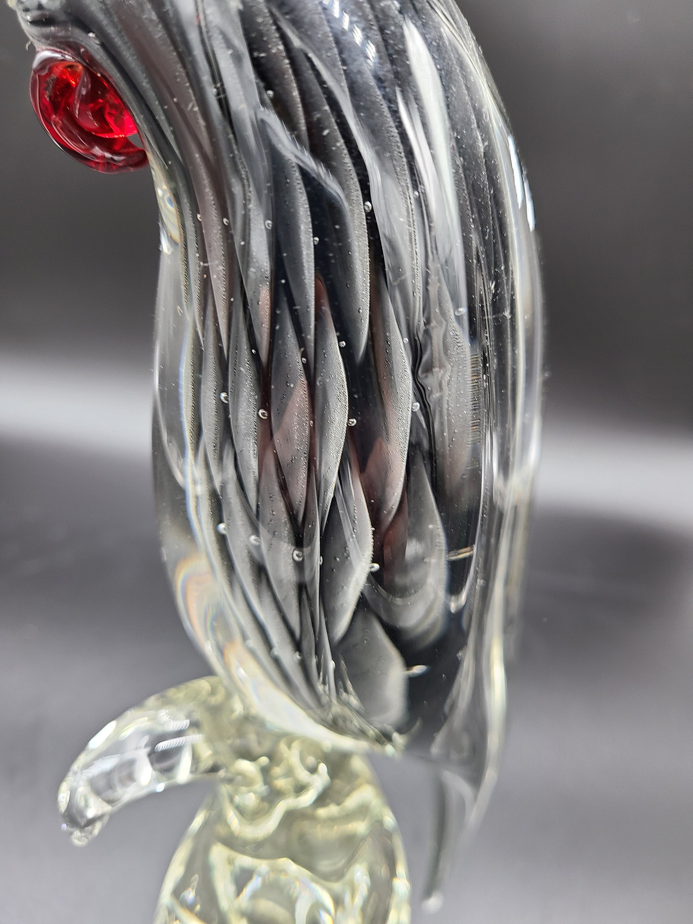 ヴィンテージグレーガラスオウムの置物：鳥の彫刻、11.25インチ - Etsy