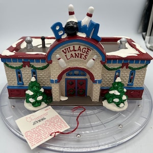 1995 Department 56 Snow Village Bowling Alley Village Lanes and Arcade with Original Box!